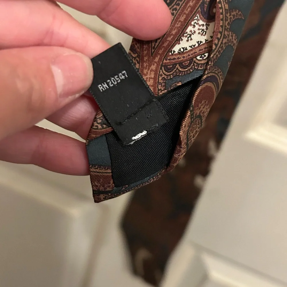 Handmade Thornhill Menswear Brown  and blue Paisley Tie